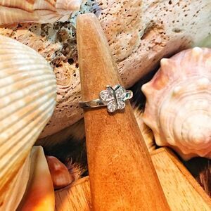 Sterling Silver Butterfly CZ Toe Ring Midi Ring